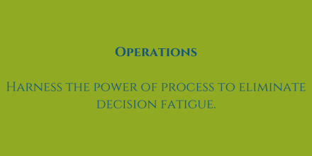 Operations: Harness the power of process to eliminate decision fatigue